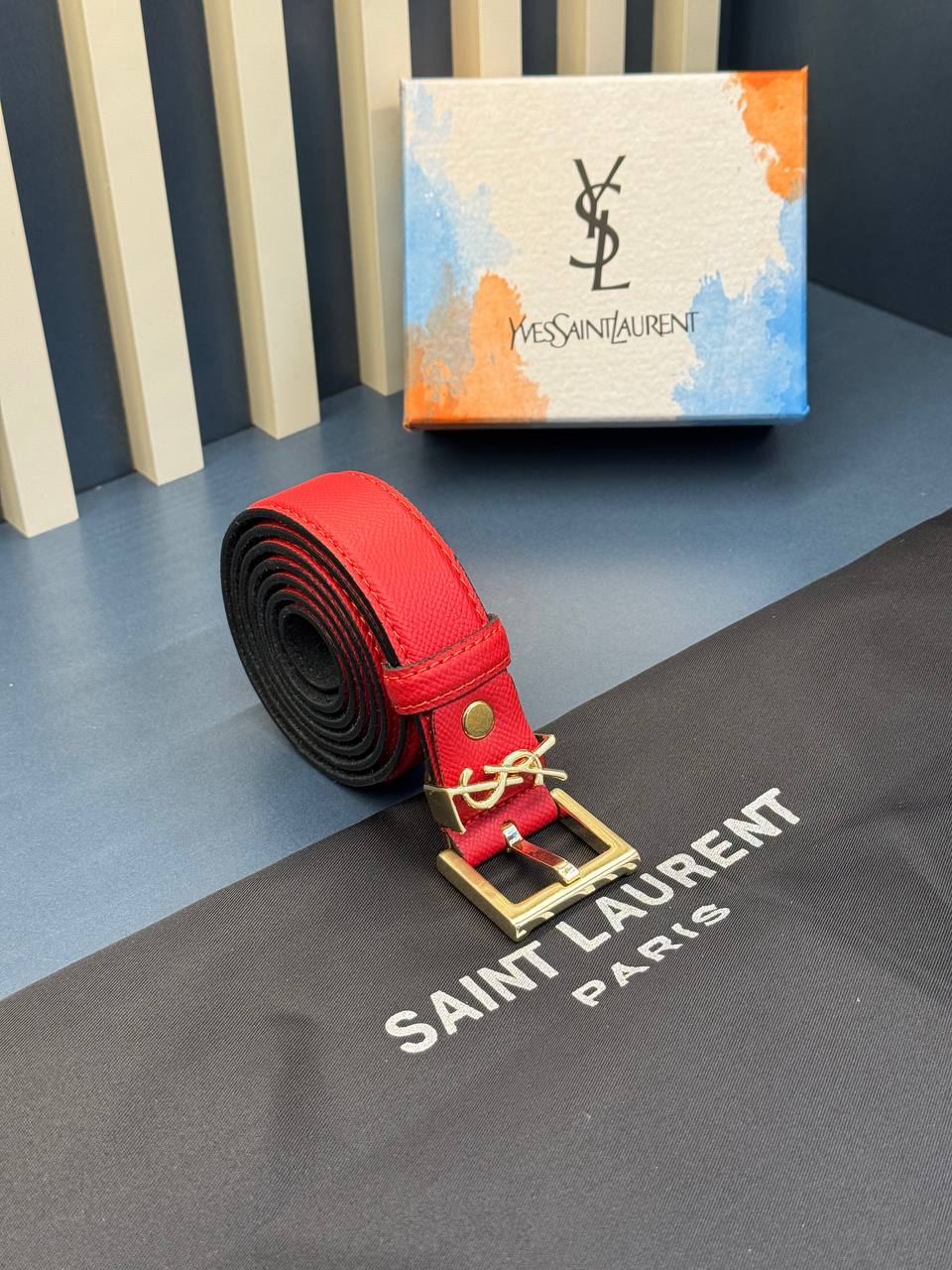 YSL Ζωνη Κόκκινη 4 cm