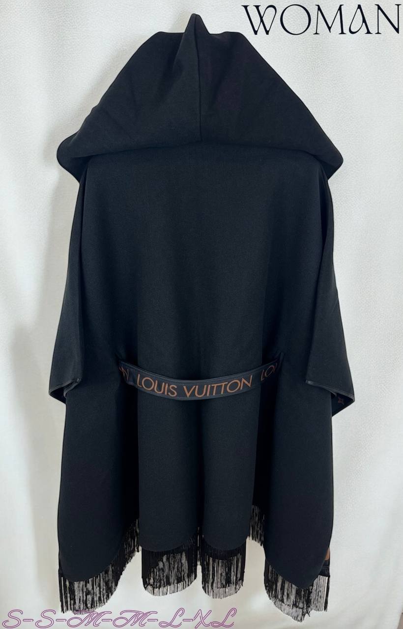 Louis Vuitton Monogram Hooded Coat Black