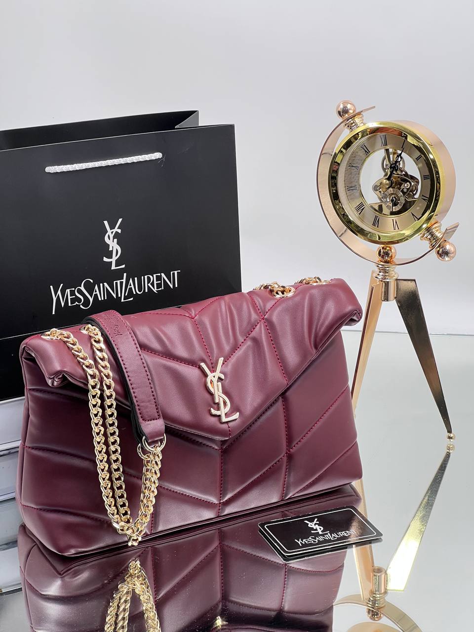 Ysl Loulou Puffer Bordeaux