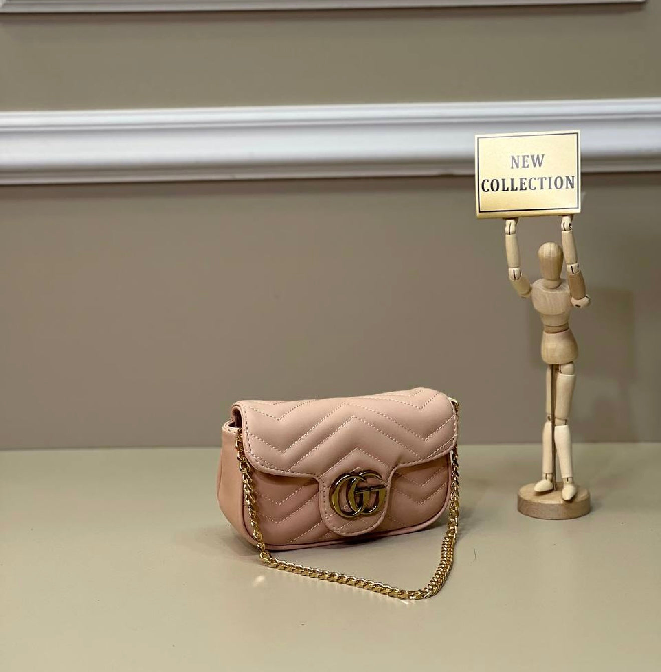 Gucci GG Marmont Mini Chain Bag Pink