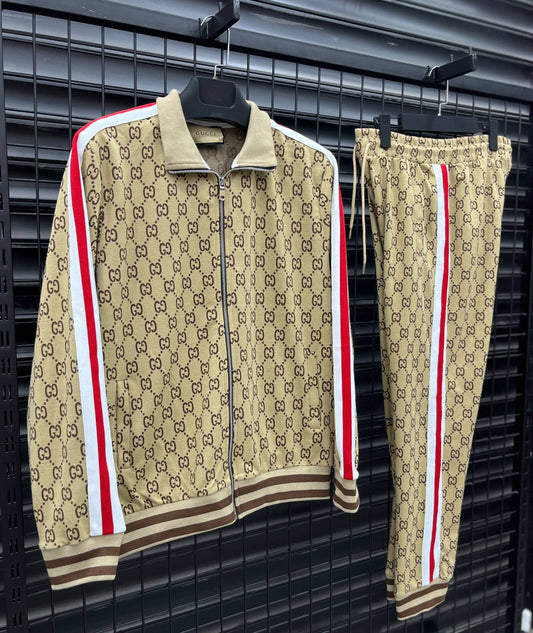 Gucci GG Monogram Tracksuit Set Beige