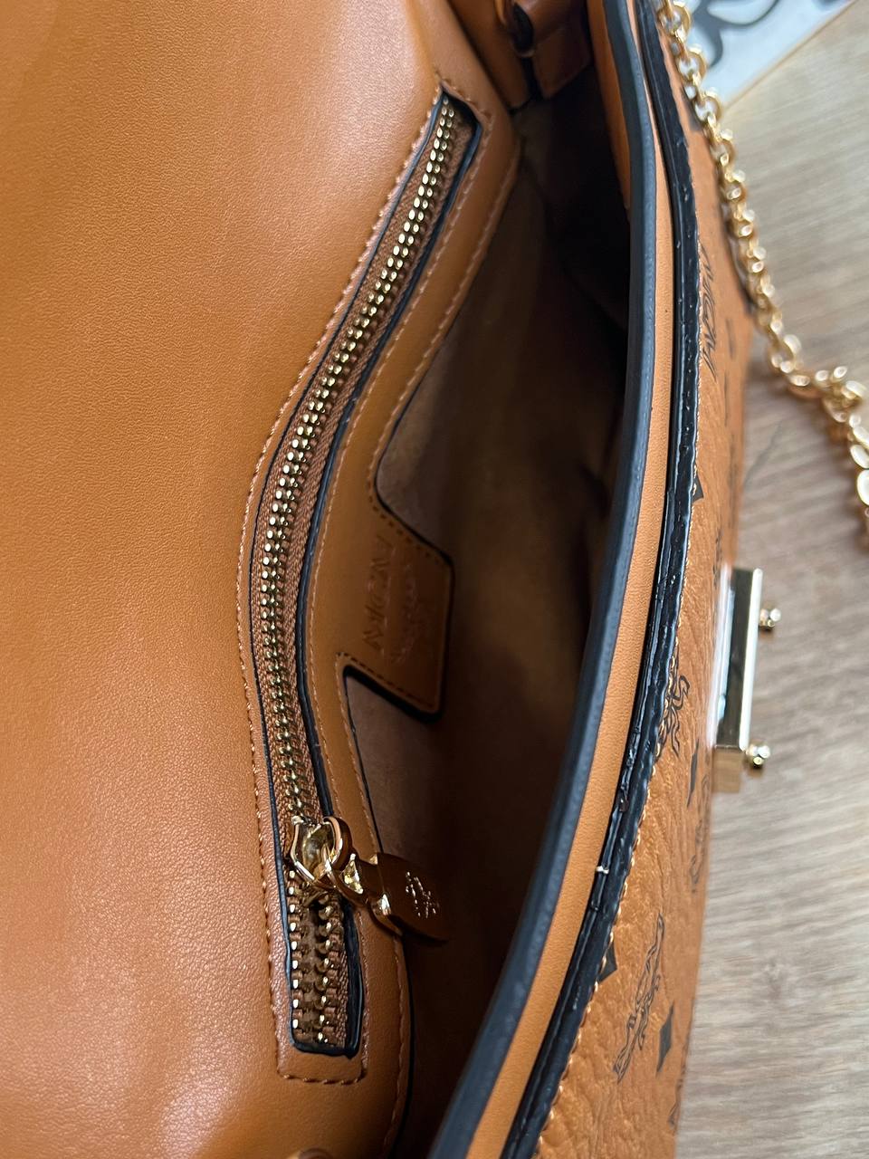 MCM Crossbody Bag Cognac Visetos