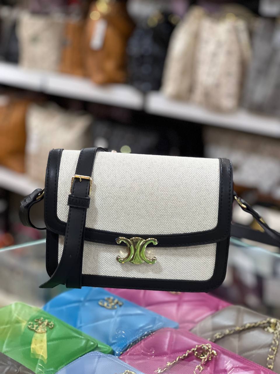 CELINE Triomphe Canvas Crossbody Bag