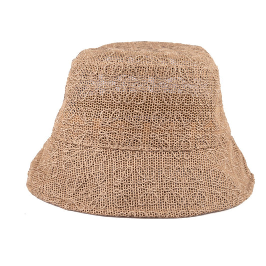 Loewe Anagram Lace Bucket Hat Beige
