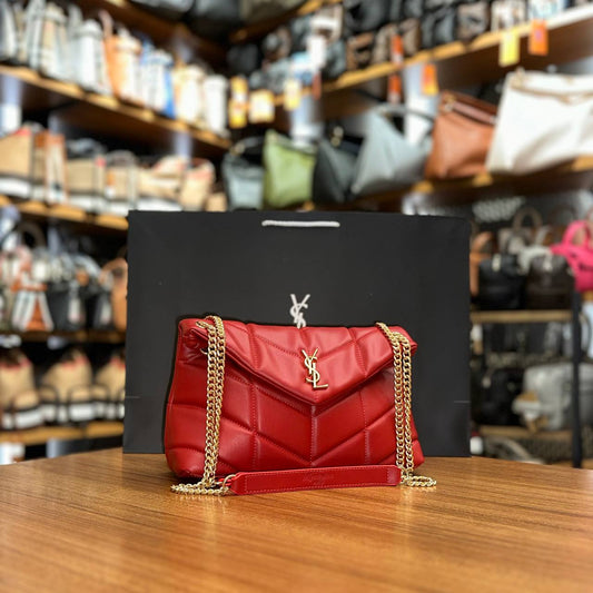 Ysl Loulou Puffer Κόκκινη