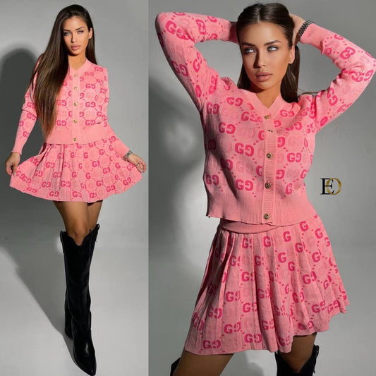 Gucci GG Knit Pink Set