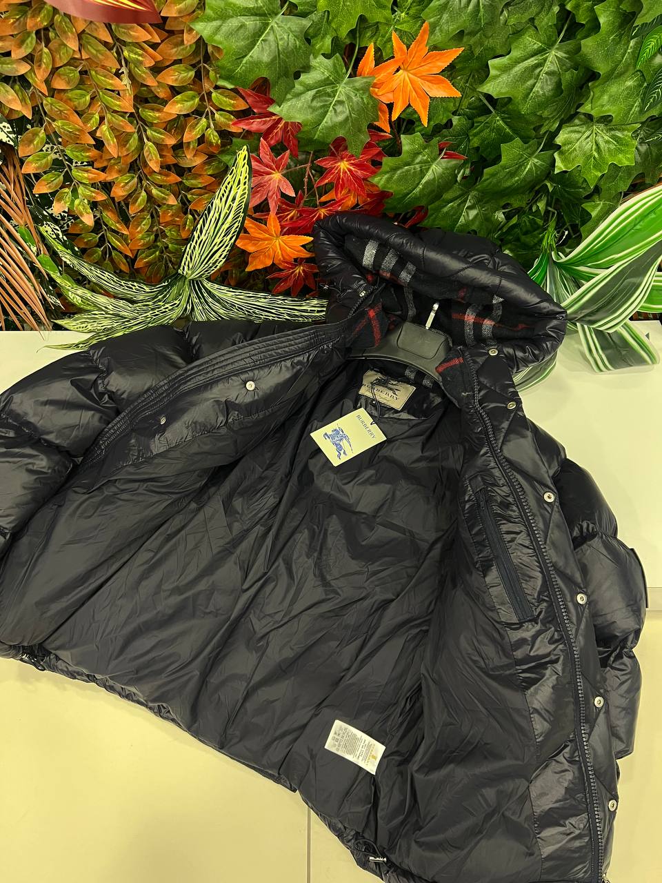 Burberry Hooded Puffer Jacket Black