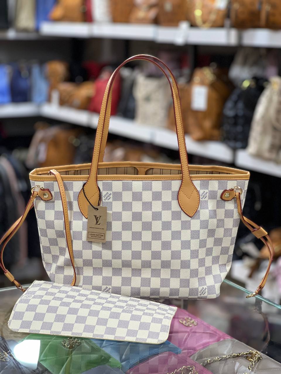 Neverfull Damier Λευκή Small