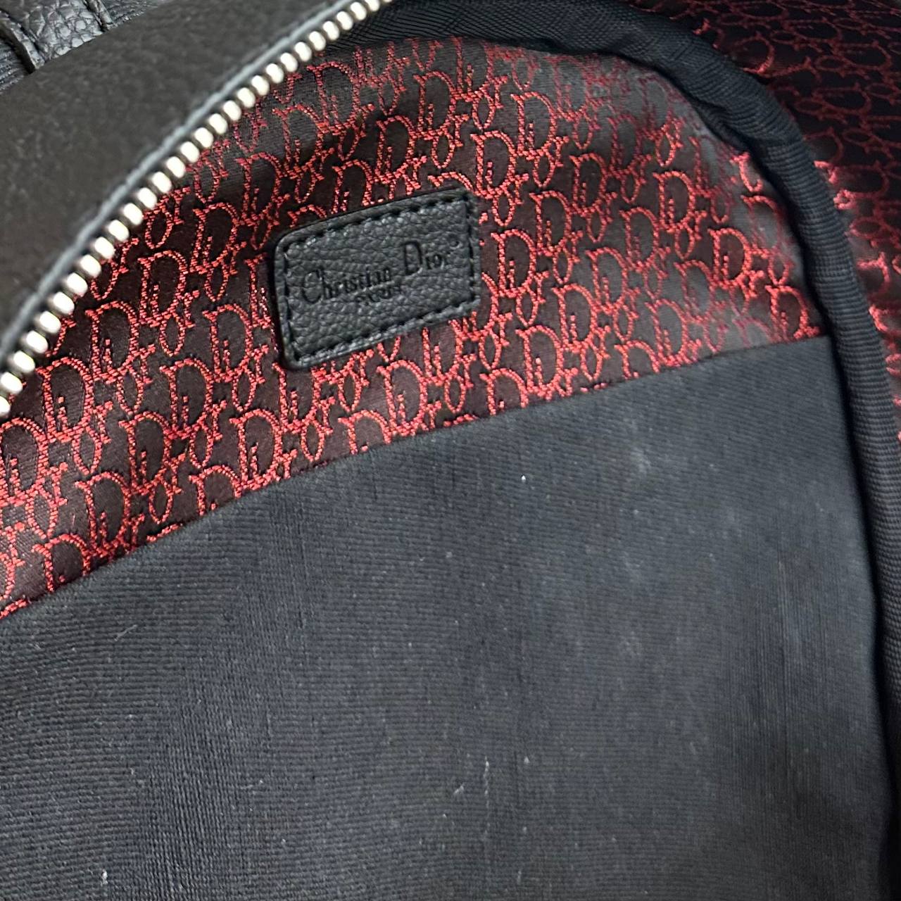 Christian Dior Backpack Oblique Μαύρο-Εκρού με Flap