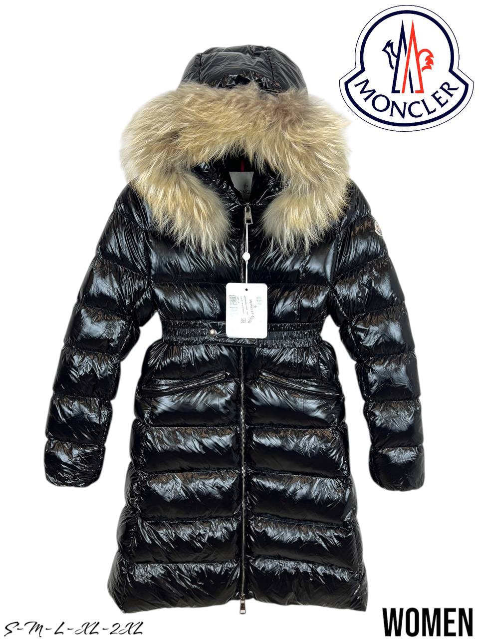 Moncler Long Down Coat Black