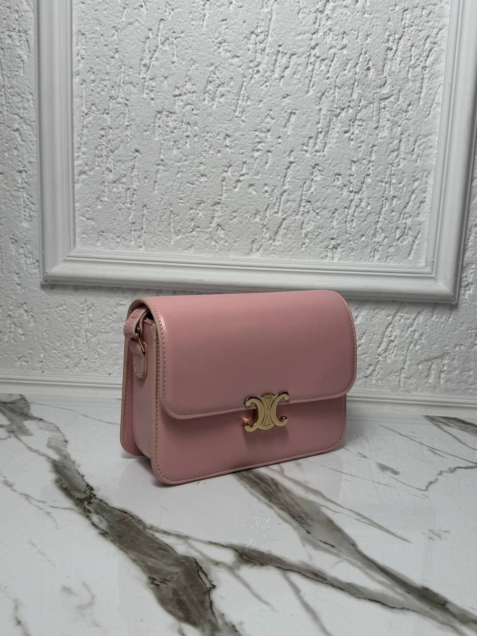 CELINE Triomphe Pink Crossbody Bag
