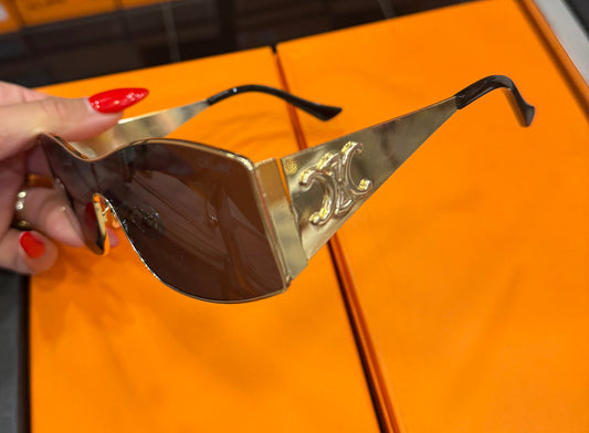 CELINE Triomphe Gold Shield Sunglasses