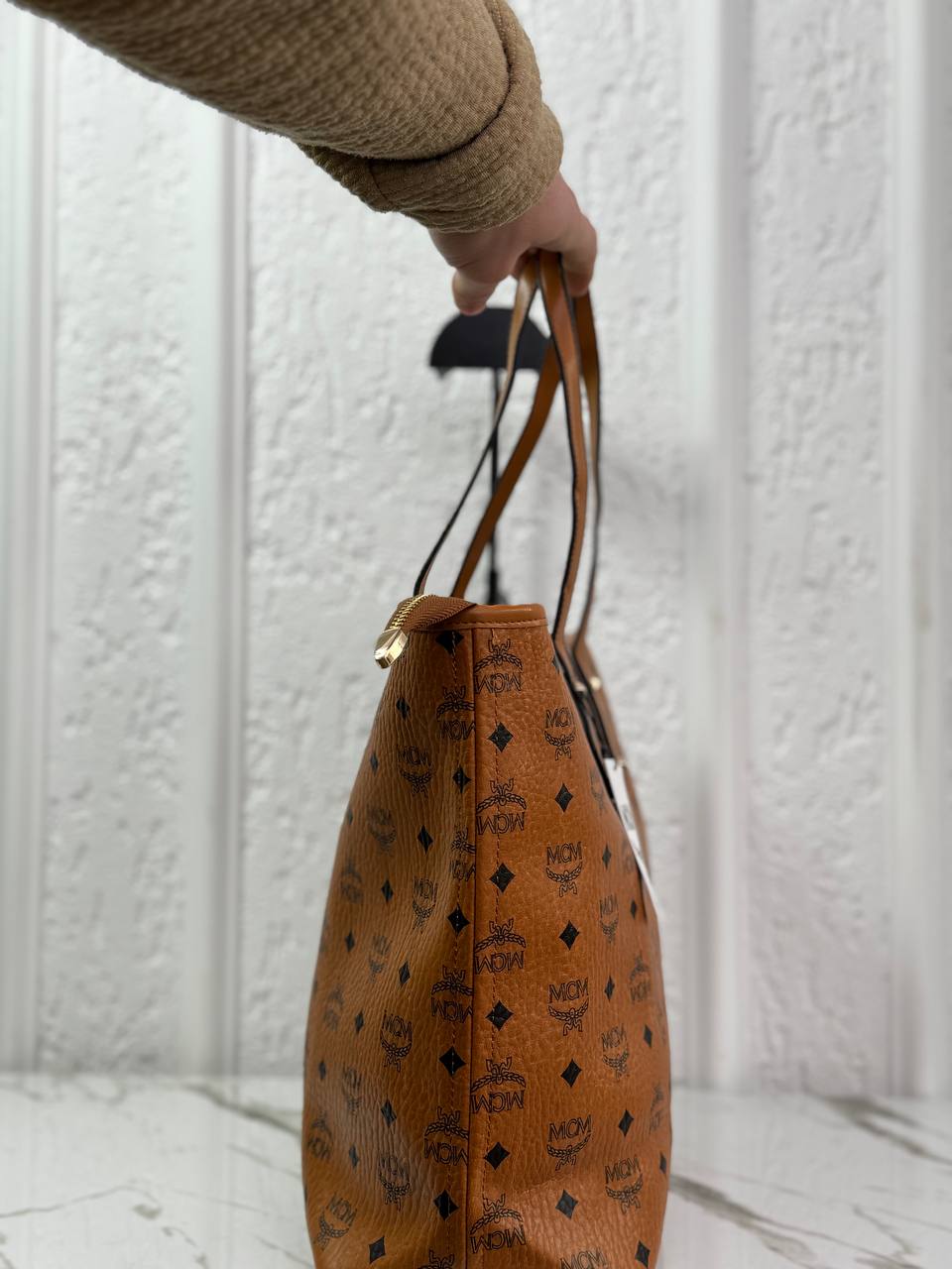 MCM Shopper Tote Cognac