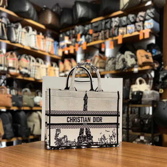 Christian Dior Book Tote Toile de Jouy