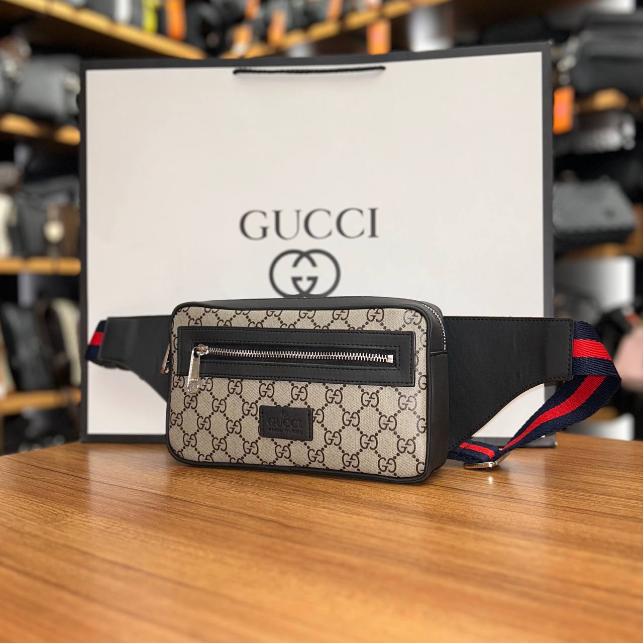 Gucci GG Supreme Belt Bag Beige