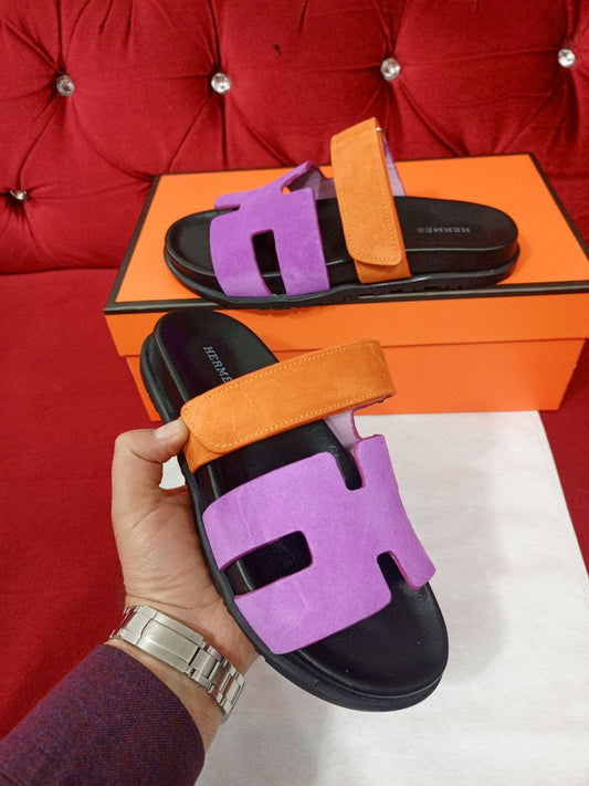 Hermès Chypre Suede Sandals Multicolor