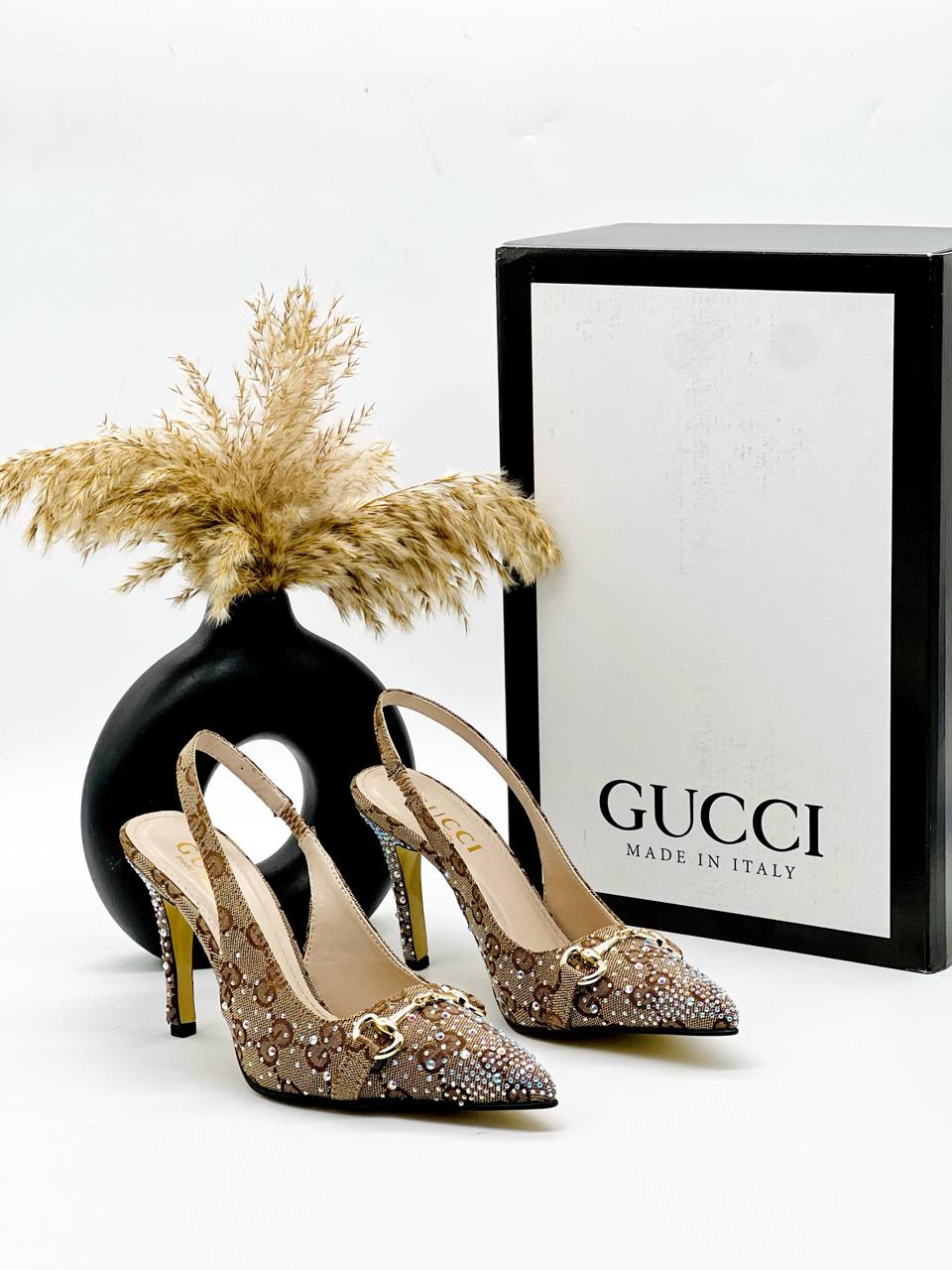 Gucci GG Slingback Pumps Beige