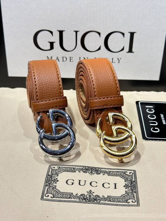 Gucci GG Marmont Leather Belt Brown
