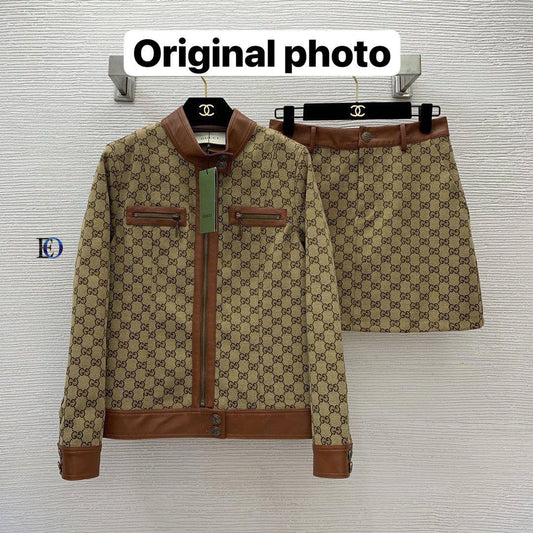 Gucci Skirt & Jacket Set Beige