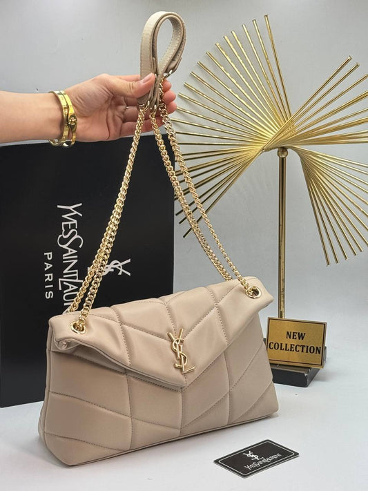 Ysl Loulou Puffer Μπεζ