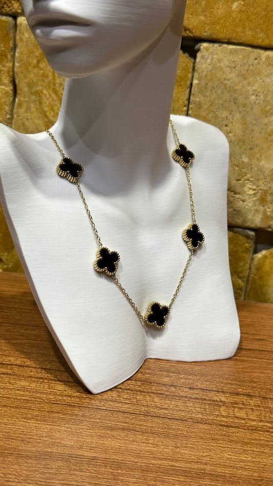 Van Cleef & Arpels Vintage Alhambra Necklace Black