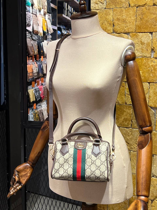 Gucci Ophidia Top Handle Bag Brown