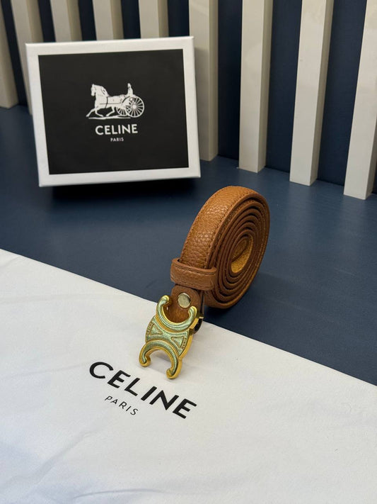 CELINE Triomphe Belt Camel Gold