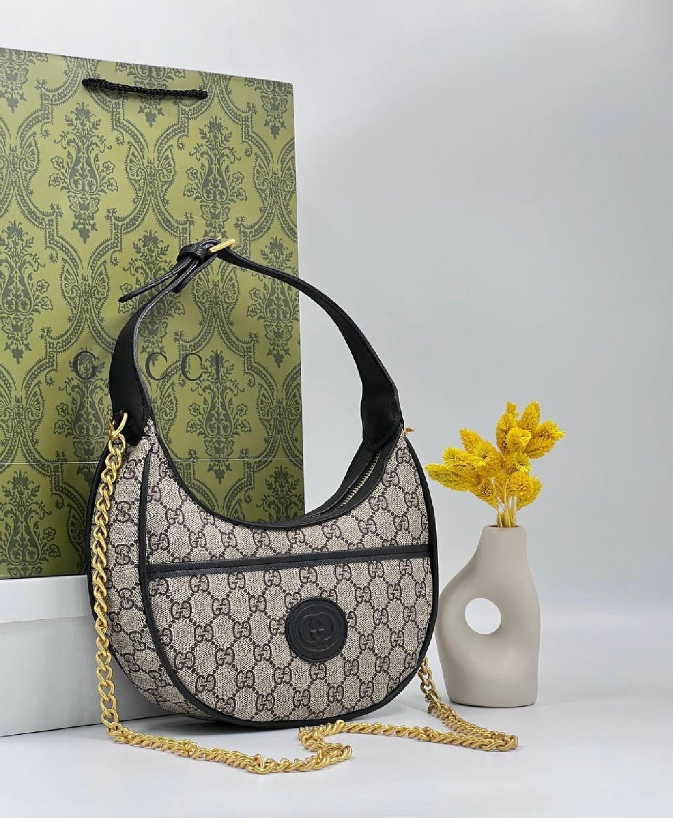 Gucci GG Supreme Hobo Bag Black