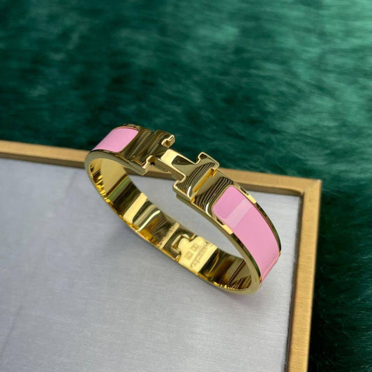 Hermès Clic H Bracelet Pink Gold