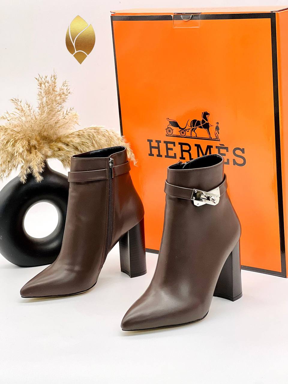 Hermes Μποτάκια Kelly Καφέ