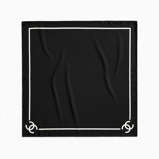 Chanel Black Signature Scarf