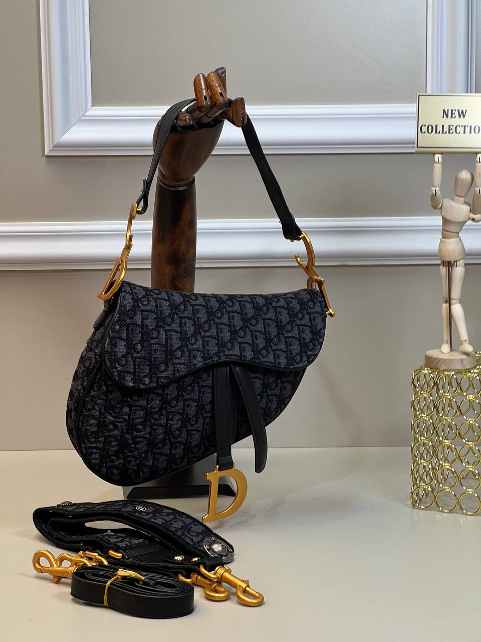 Christian Dior Saddle Bag Oblique Black