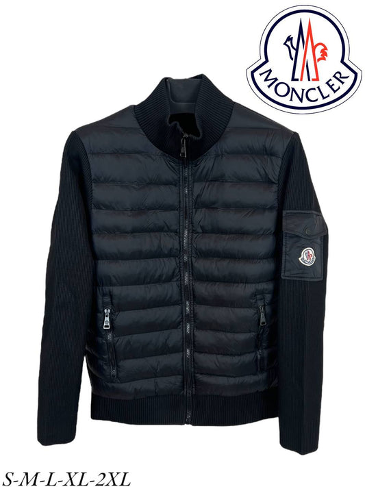Moncler Knit Sleeve Down Jacket Black