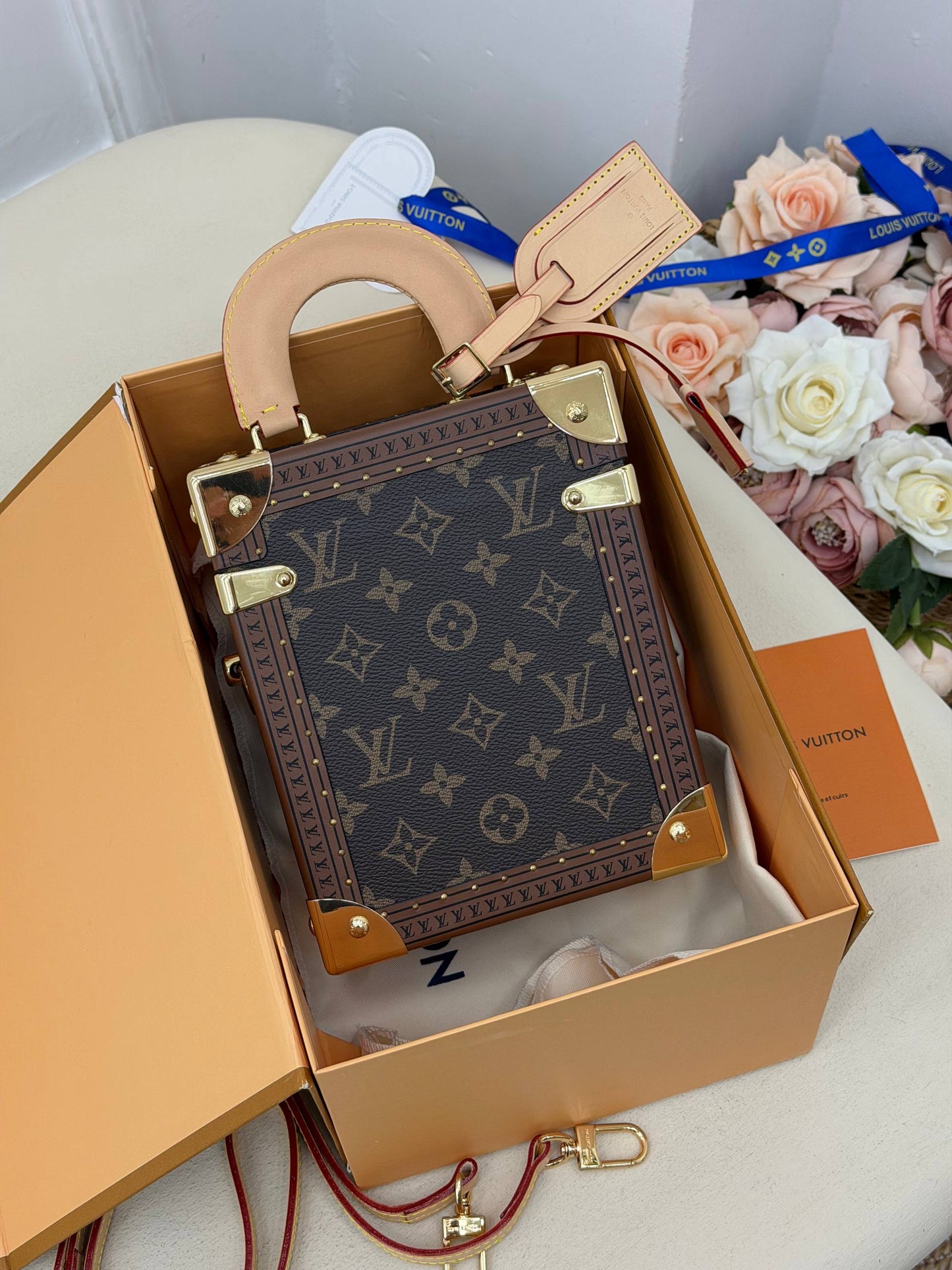 Louis Vuitton Petite Malle Monogram Bag Brown