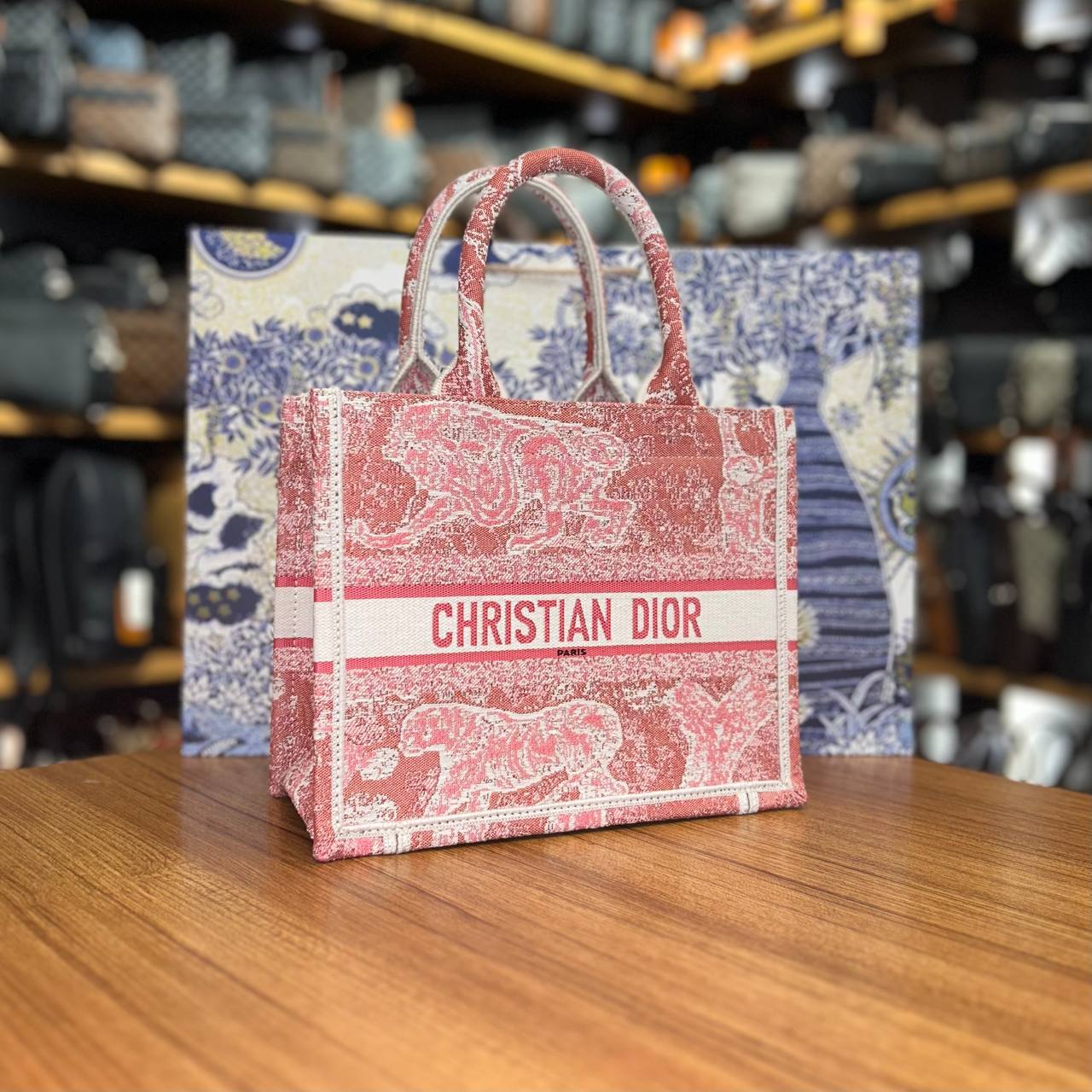 Christian Dior Book Tote Toile de Jouy Ροζ