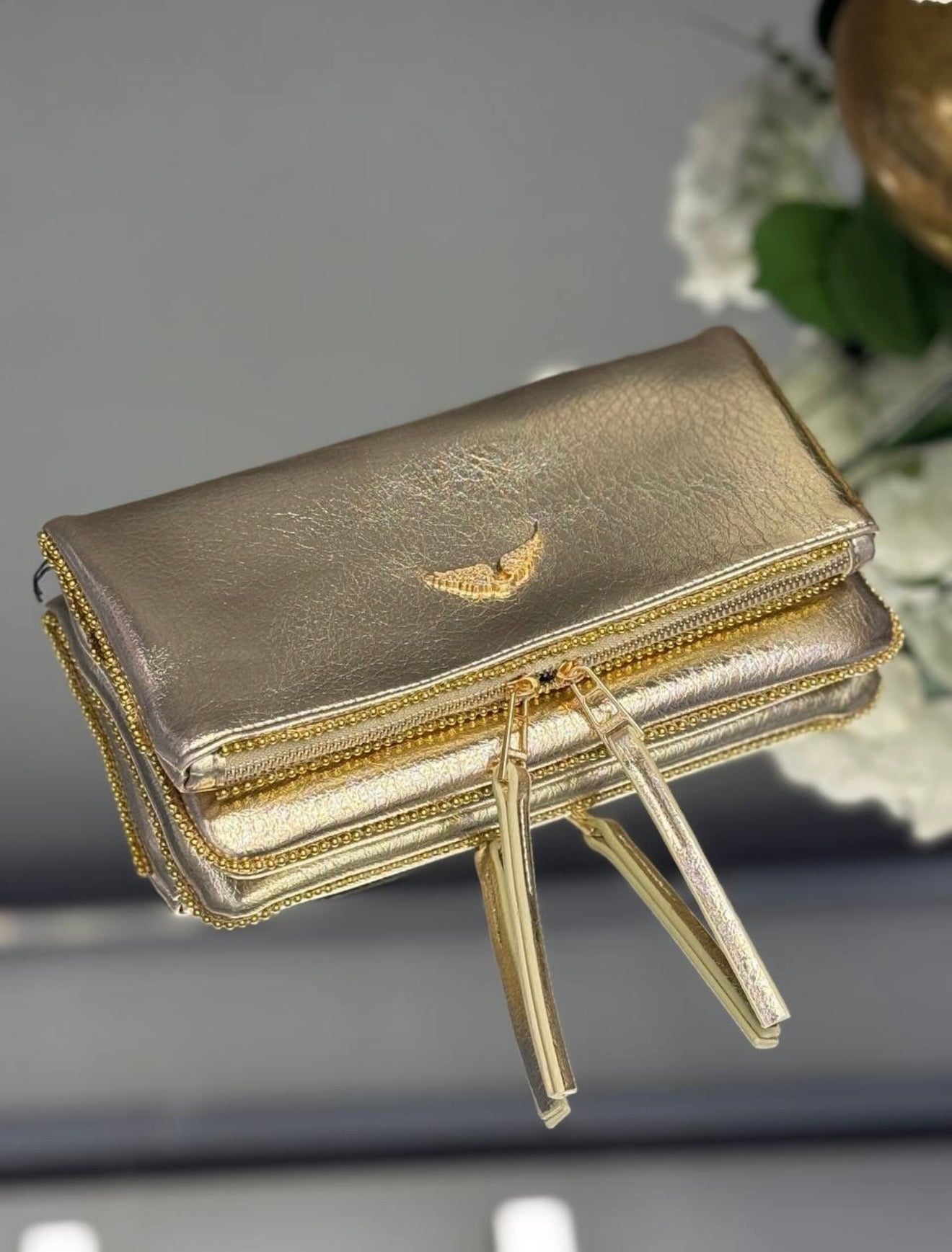 Zadig & Voltaire Rock Metallic Wallet Gold