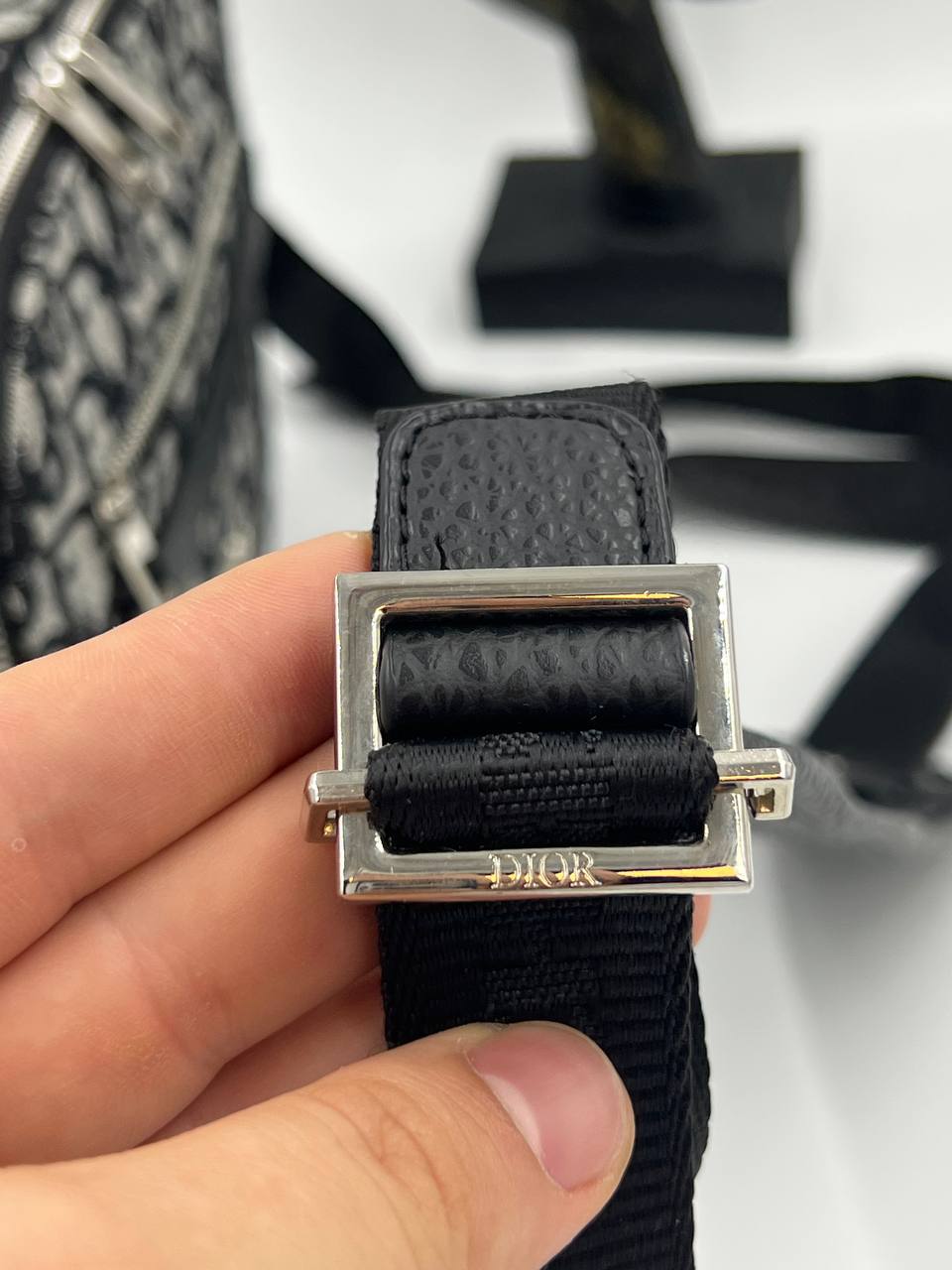 Christian Dior Oblique Crossbody Bag Γκρι/Μαύρη