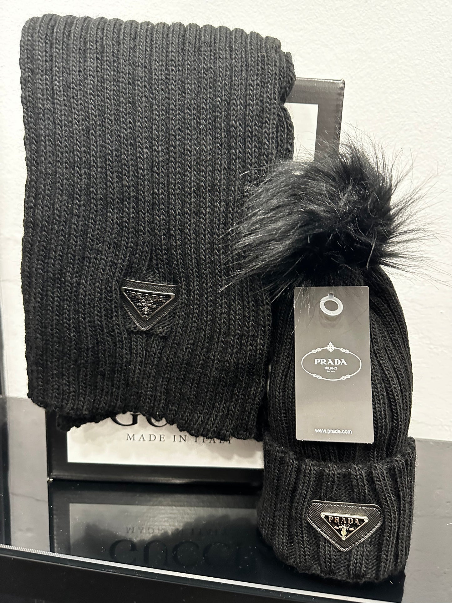 Σετ Κασκόλ και Σκουφάκι Μαύρο