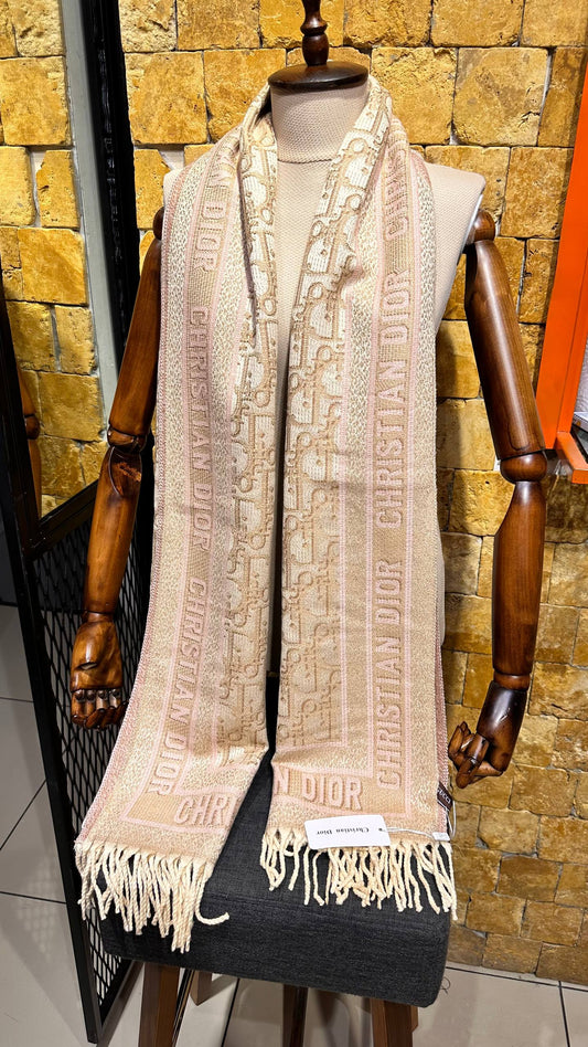 Christian Dior Κασμιρένιο Κασκόλ Ροζ