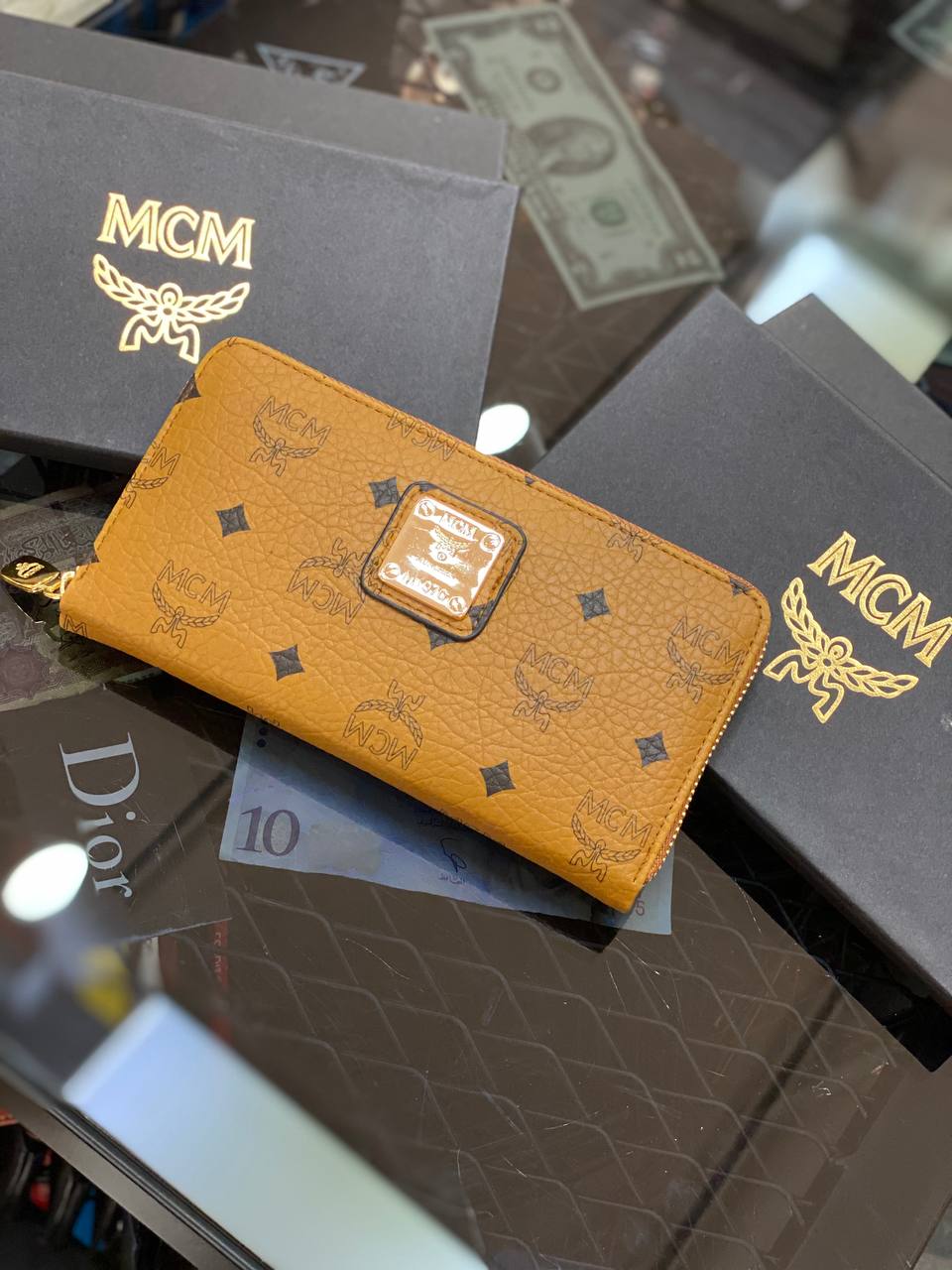 MCM Wallet Cognac Visetos