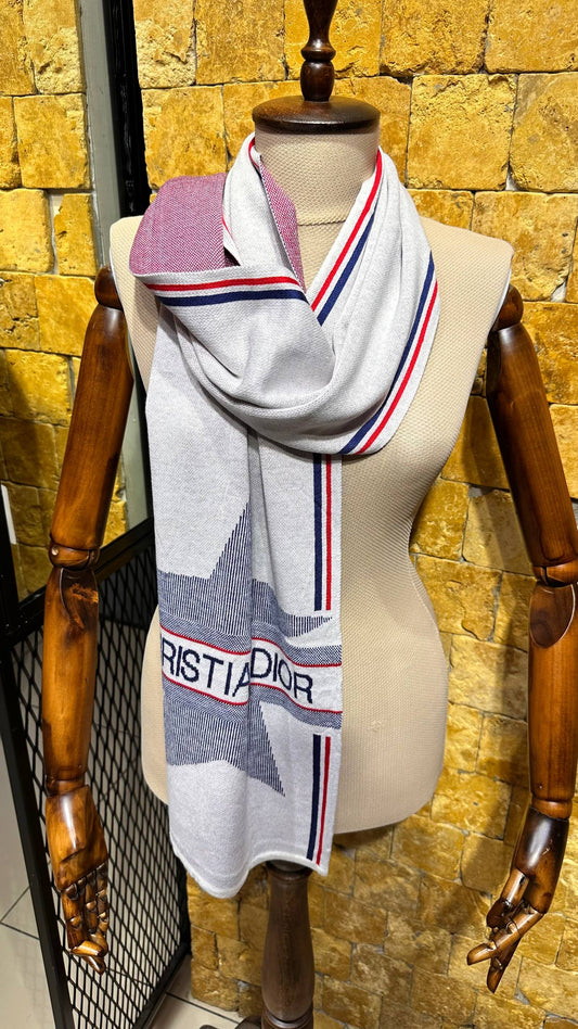 Christian Dior Κασμιρένιο Σάλι Άσπρο