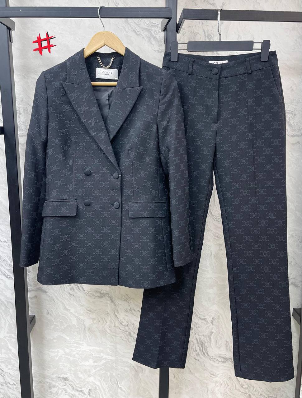 Celine Monogram Black Suit Set
