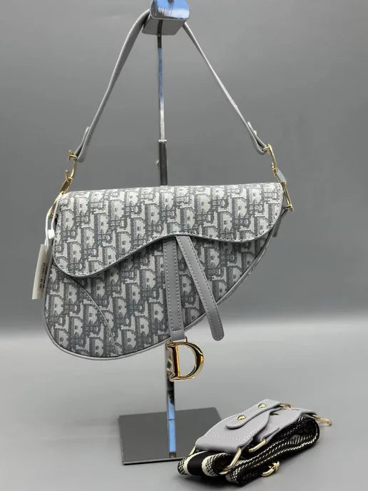 Christian Dior Saddle Bag Oblique Grey