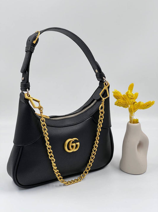 Gucci Aphrodite All Black GG Shoulder