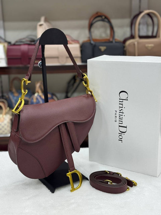 Christian Dior Saddle Bag Bordeaux