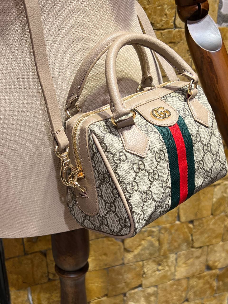 Gucci Ophidia Top Handle Bag Beige