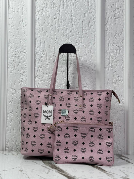 MCM Shopper Bag Pink Set