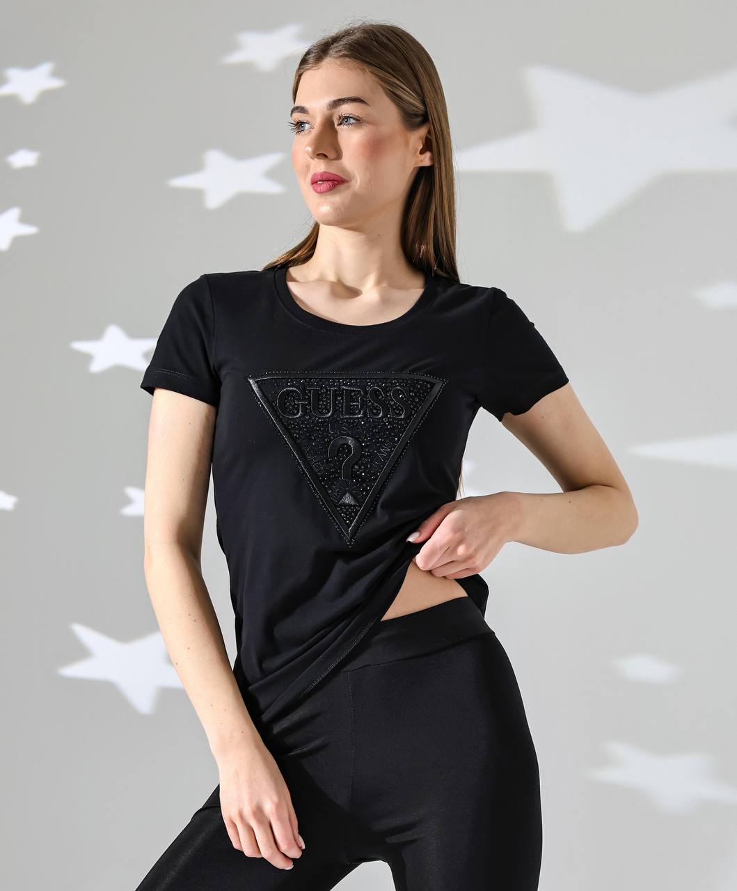 Guess Μπλουζάκι Μαύρο