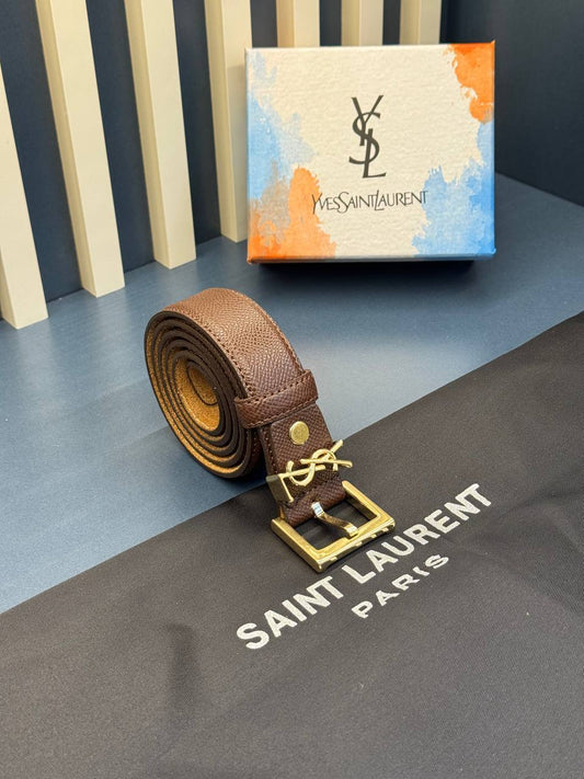 YSL Ζωνη Καφέ 4 cm