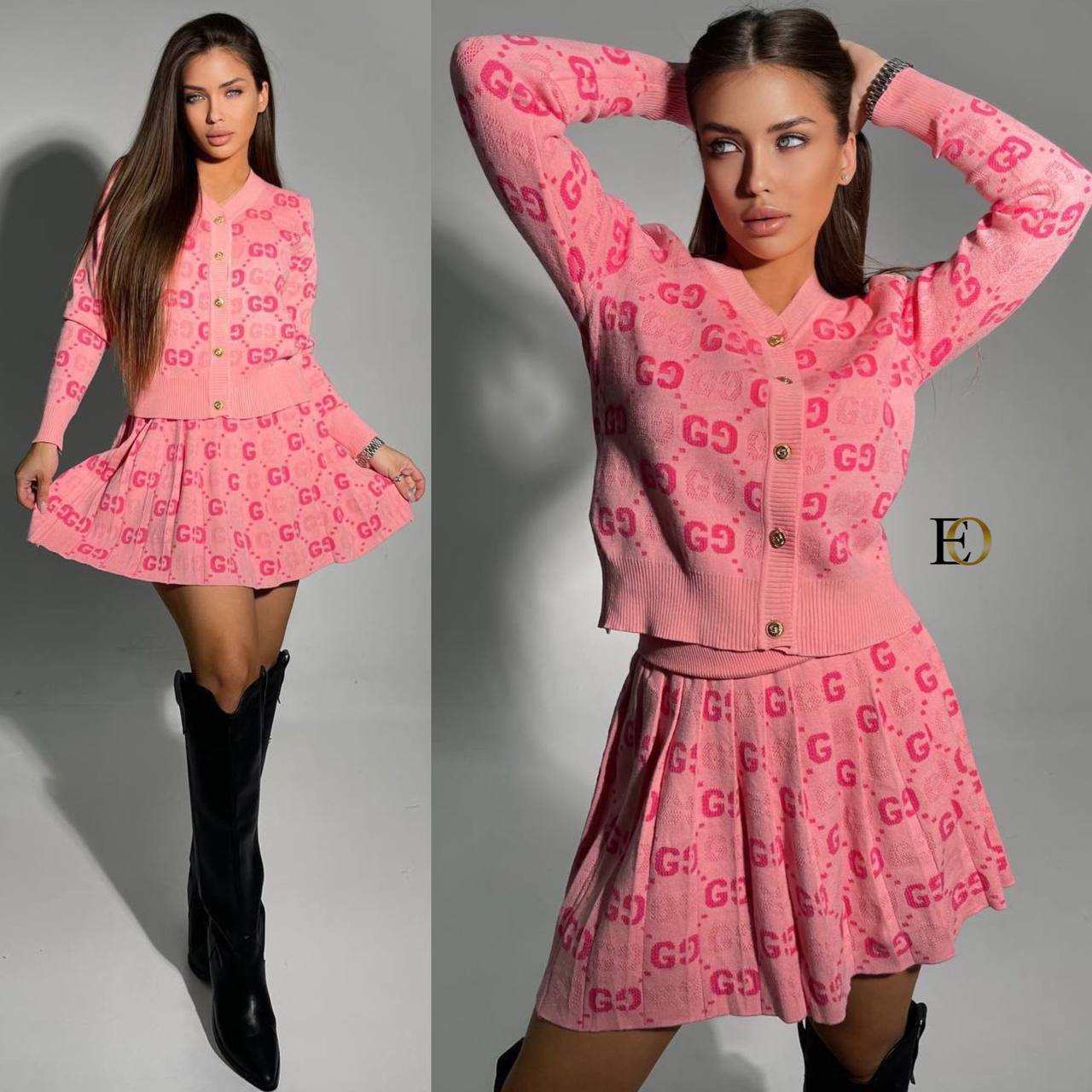 Gucci GG Knit Pink Set